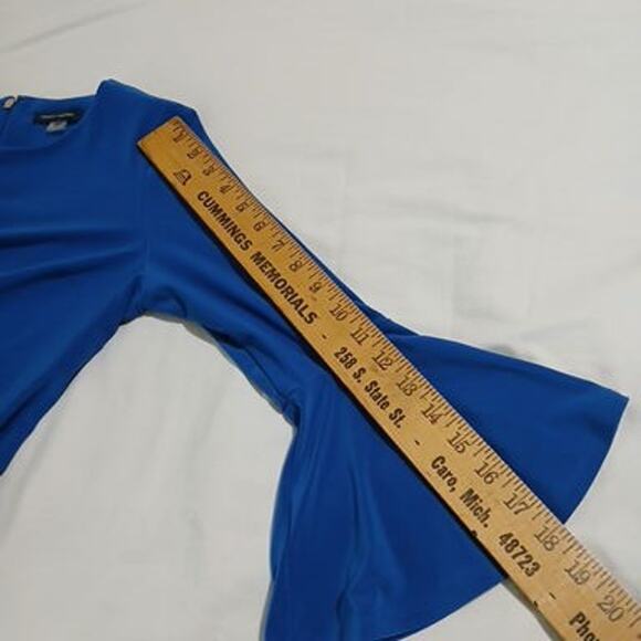 Tommy HIlfiger SZ 2 Royal Blue Long-bell-sleeved Knee-Length Hidden Zipper Dress - Picture 11 of 11